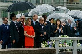 President of Chile Sebastián Piñera visits Hiroshima Peace Memorial Park